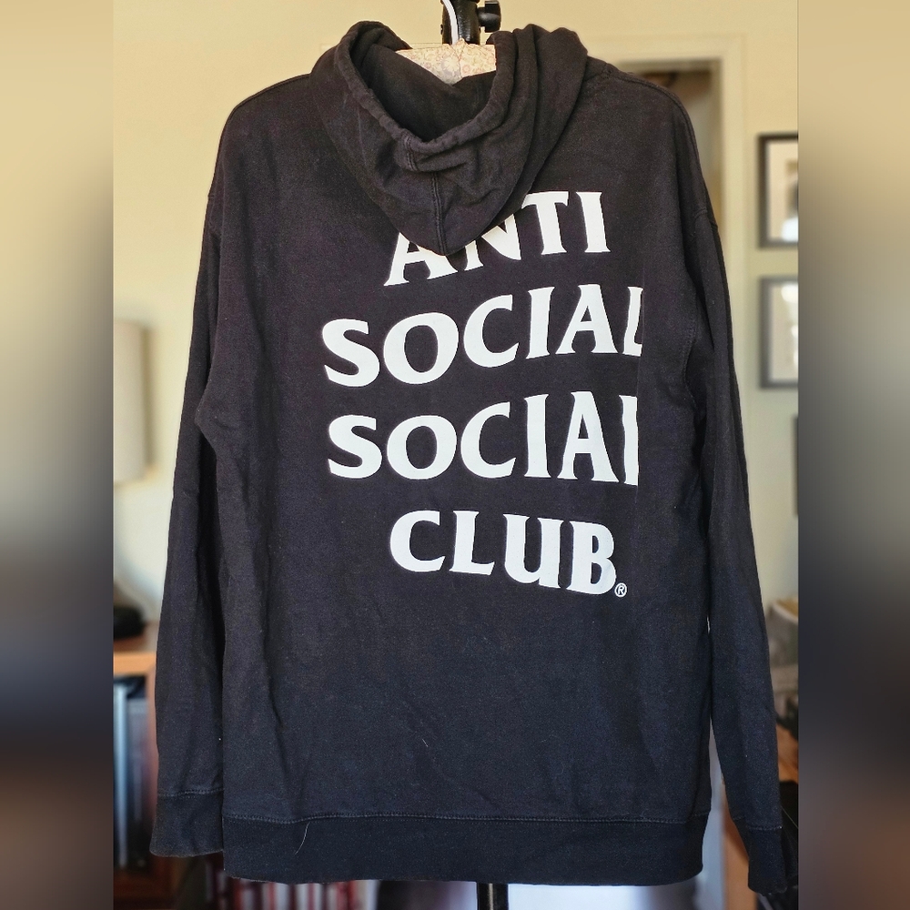Anti Social Social Club Black Hooded Sweatshirt - Picture 3 of 4